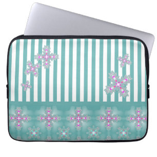 Funda Para Portátil Flores artdeco en estilo retro