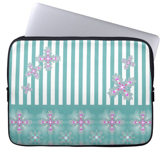 Funda Para Portátil Flores artdeco en estilo retro (Frente)