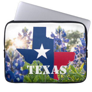 Funda Para Portátil Flores azules azul Texas texan Floral