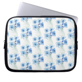 Funda Para Portátil Flores azules en jarrón de vidrio