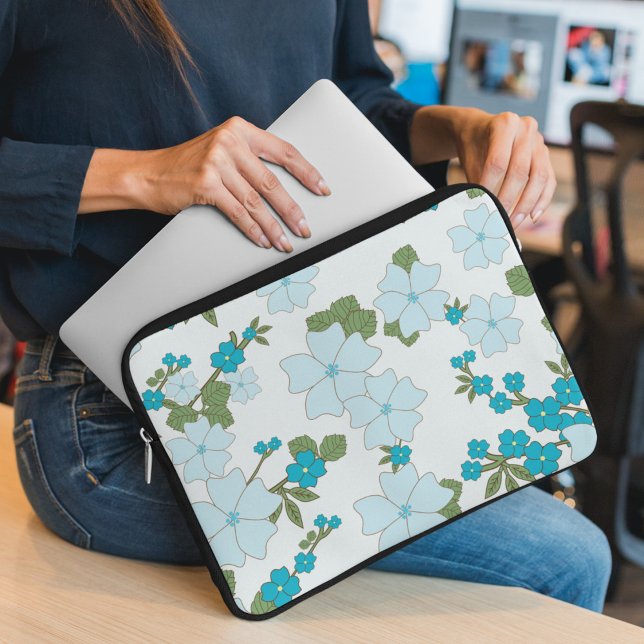 Funda Para Portátil Flores Azules, Patrón Floral, Patrón De Flores (Subido por el creador)