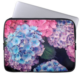 Funda Para Portátil Flores azules y rosas