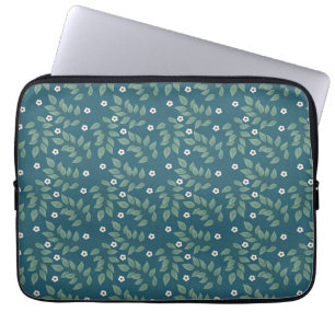 Funda Para Portátil Flores Blancas Bohemias Naturales Hojas Ramas