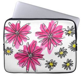 Funda Para Portátil Flores blancas y rosas singulares