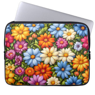 Funda Para Portátil Flores bonitas, de colores brillantes,