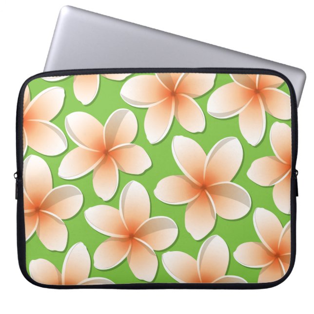 Funda Para Portátil Flores brillantes de Frangipani/ Plumeria (Frente)