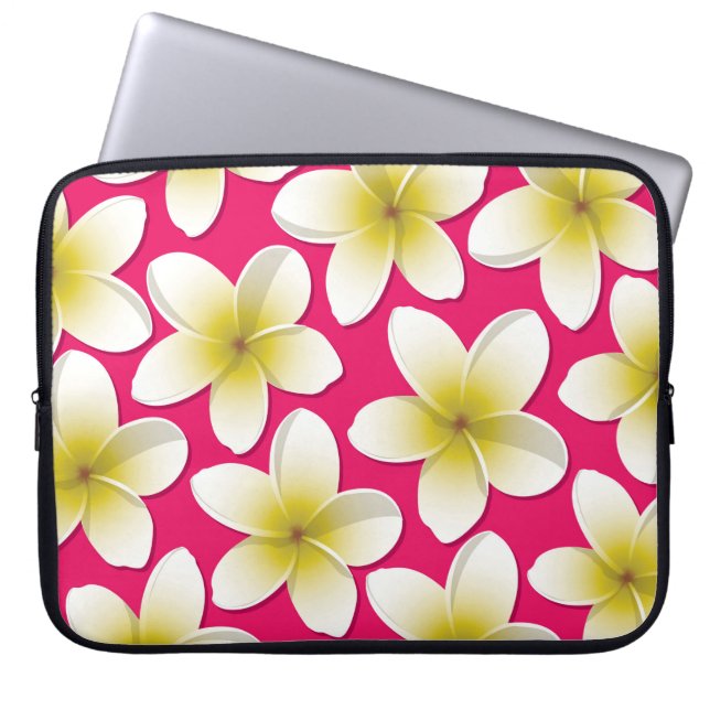 Funda Para Portátil Flores brillantes de Frangipani/ Plumeria (Frente)