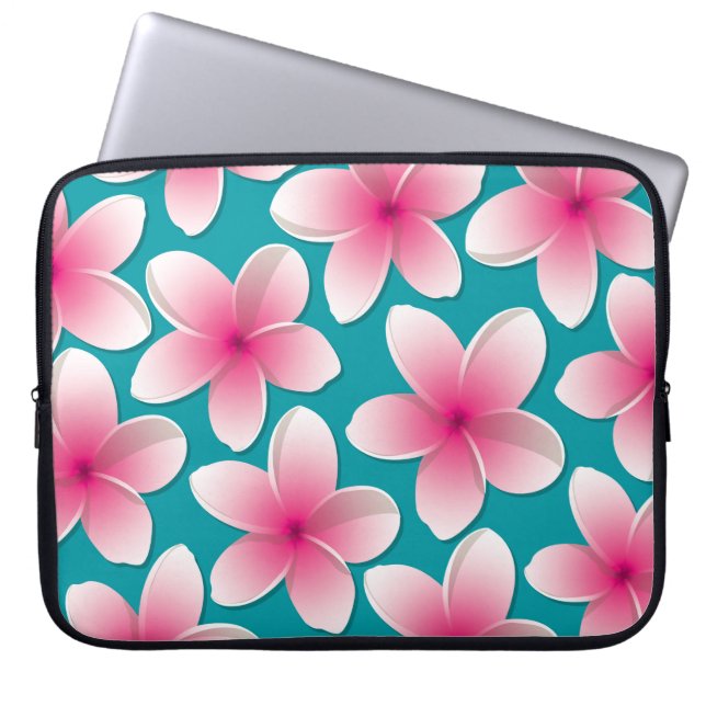 Funda Para Portátil Flores brillantes de Frangipani/ Plumeria (Frente)