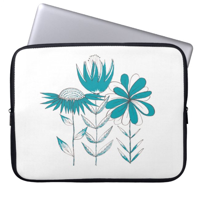 Funda Para Portátil Flores caprichosas (Frente)