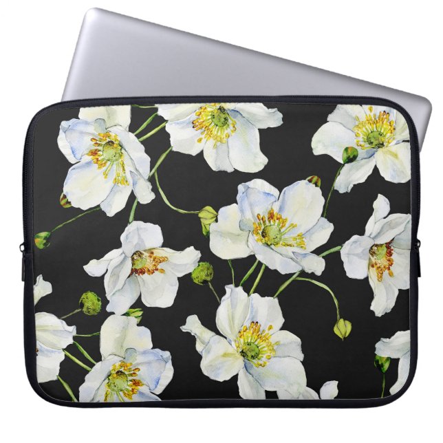 Funda Para Portátil Flores Chamomile: Patrón de Ilustracion acuarela (Frente)