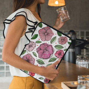 Funda Para Portátil Flores color agua y tinta - rosa y verde