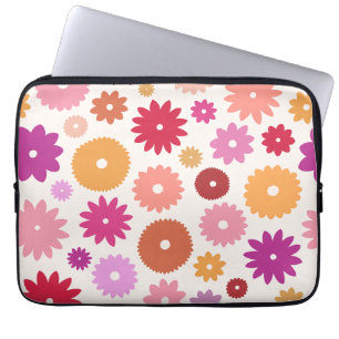 Funda Para Portátil Flores Coloridas Patrón Grande