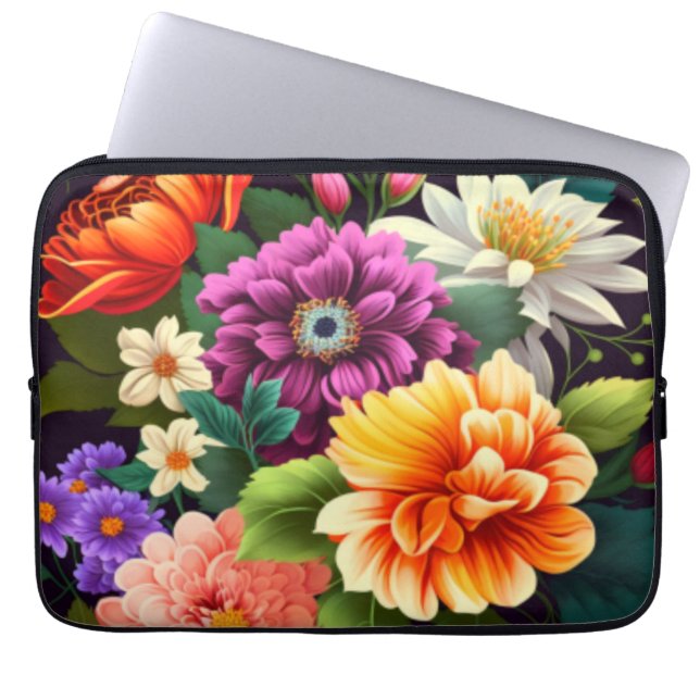 Funda Para Portátil Flores coloridas y vívidas (Frente)
