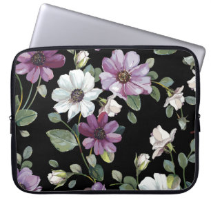 Funda Para Portátil Flores Cosmos Elegantes: Sin Marea acuarela.
