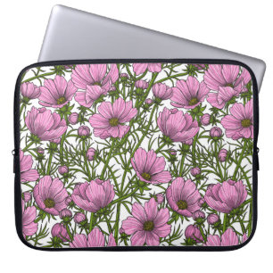 Funda Para Portátil Flores Cosmos rosadas