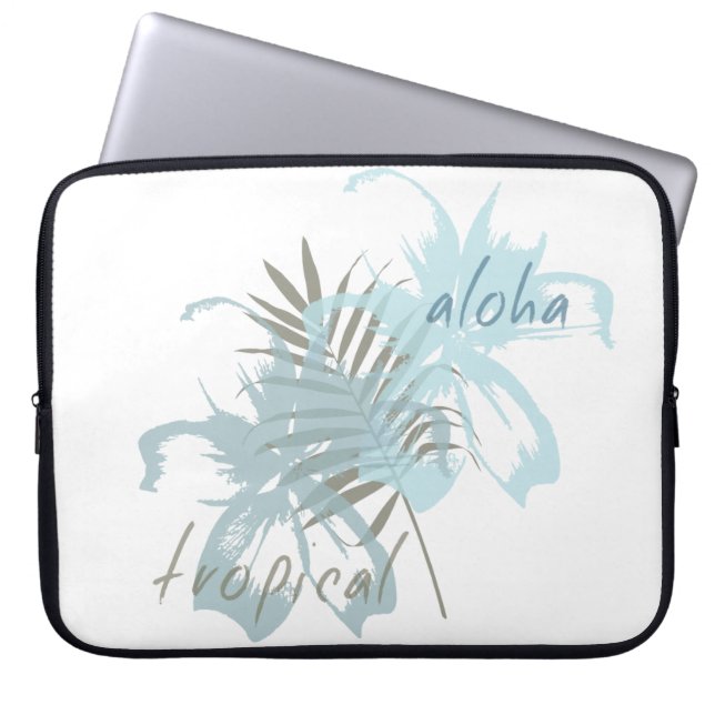 Funda Para Portátil Flores de Aloha Tropical (Frente)