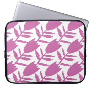 Funda Para Portátil Flores de arándano rosa abstractas sin fisuras en