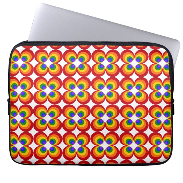 Funda Para Portátil Flores de arcoíris alucinantes (Frente)