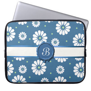Funda Para Portátil Flores de bonito con Funda de portátil monograma