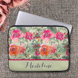 Funda Para Portátil Flores de color de agua de época en rosa y verde<br><div class="desc">Flores de color de agua vintage en funda de portátiles rosa y verde. Hermosa mezcla de rosa y flores de color agua verde como fondo. Este diseño se puede personalizar en el área que se proporciona cambiando el texto, el color o el tipo de letra. Elija su estilo funda en...</div>
