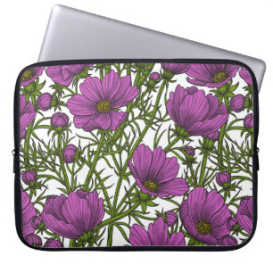 Funda Para Portátil Flores de cosmos violetas