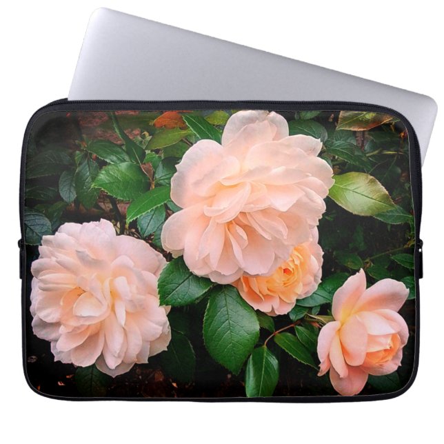 Funda Para Portátil Flores de crema (Frente)
