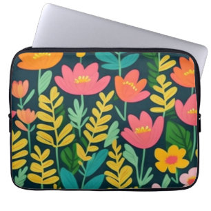 Funda Para Portátil Flores de diseño colorido