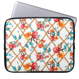Funda Para Portátil flores de diseño de tela de moda, aceite, pintura,
