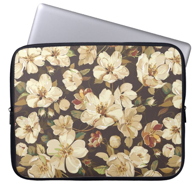 Funda Para Portátil Flores de elegancia sin inconvenientes (Frente)