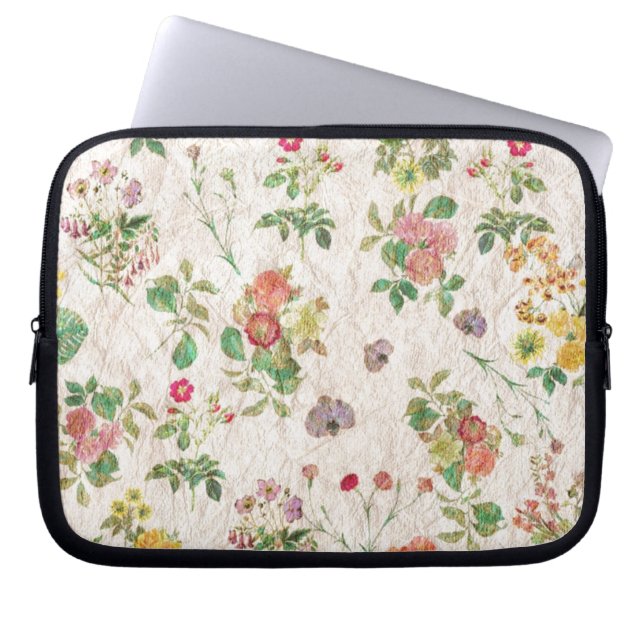 Funda Para Portátil Flores de época (Frente)
