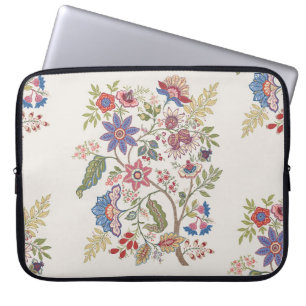 Funda Para Portátil Flores de fantasía en bambú retro, vintage, jacobe