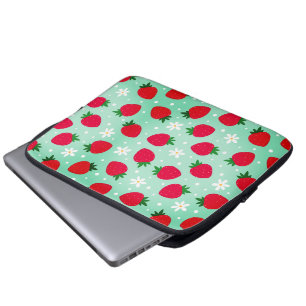Funda Para Portátil Flores de fresa roja Fiesta de cumpleaños para ell