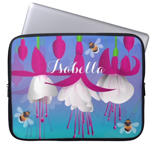 Funda Para Portátil Flores de Fuchsia (Frente)