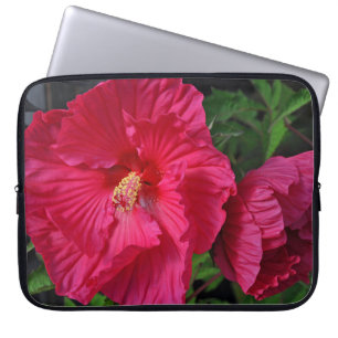 Funda Para Portátil Flores de hibiscos rosas