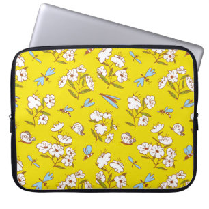 Funda Para Portátil Flores de insectos mariposas: Patte sin foco de ve