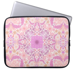 Funda Para Portátil Flores de jardín retro en rosa