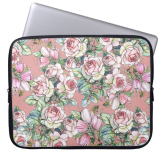 Funda Para Portátil Flores de jardín subió con tulipanes pintados en e