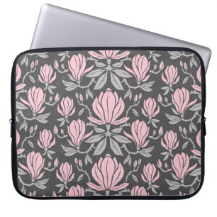 Funda Para Portátil Flores de magnolia, patrón impecable dibujado a ma