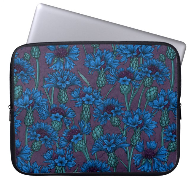 Funda Para Portátil Flores de maíz azules, flores silvestres (Frente)