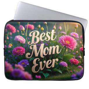 Funda Para Portátil Flores de manzana rosa mejor mamá de todos