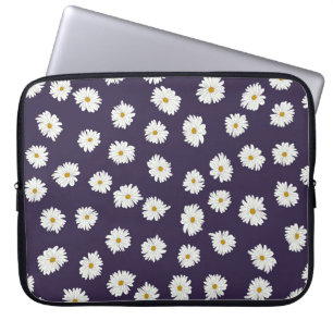 Funda Para Portátil Flores de margarita: pequeño patrón sin costuras.