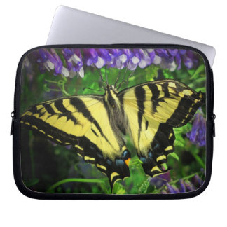 Funda Para Portátil Flores de mariposa y azul