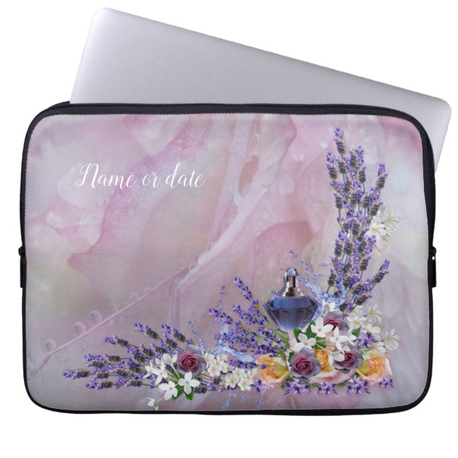 Funda Para Portátil Flores de Nardo y Lavanda (Frente)