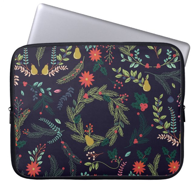 Funda Para Portátil Flores de Navidades dibujadas a mano: colección vi (Frente)