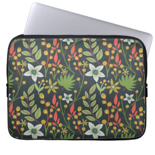 Funda Para Portátil Flores de patrón sin costura y flor coloridas