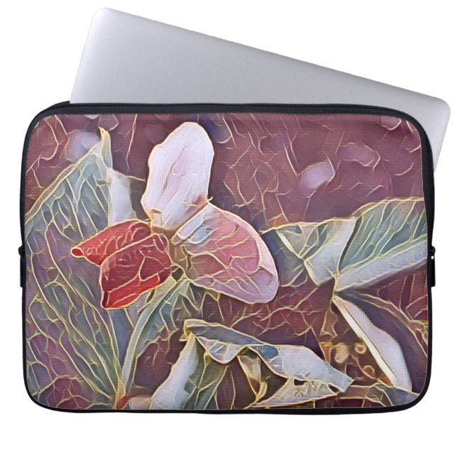 FUNDA PARA PORTÁTIL FLORES DE PEA DULCE (Frente)