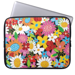 Funda Para Portátil Flores de primavera alegres y coloridas Jardín Gir