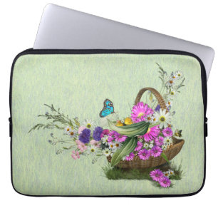 Funda Para Portátil Flores de primavera de verano medio