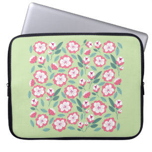 Funda Para Portátil Flores de primavera y hierbas sin soldadura