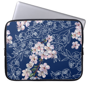 Funda Para Portátil Flores de rama de acuarela cereza con grafo de ram